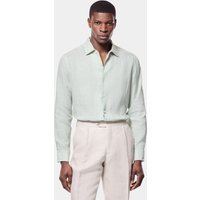 & Slim Fit Sage Green Linen Shirt