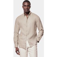 Hawes & Curtis Khaki Linen Shirt | Plain | Men's