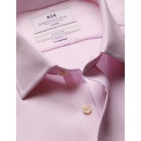 & Classic Fit Pink & Textured Weave Non Iron Shirt 19" collar 38" sleeve