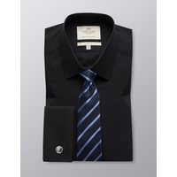 Hawes & Curtis Classic Fit Black Poplin Shirt | Cotton | Plain | Men's