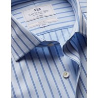 & Classic Fit Blue & Butcher Stripe Non Iron Shirt 19" collar 38" sleeve