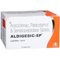 Aldigesic Sp Tablets (Aceclofenac 100mg + Paracetamol 325mg + Serratiopeptidase 10mg)