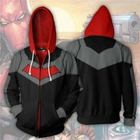 Nightwing Robin Cosplay Hoodie, 3d Zip Hoodie