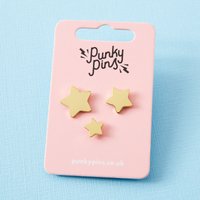 Goldene Sterne Emaille Pin Set // Achievement Pins, Kragen Anstecknadel Punky Pins