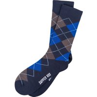 Argyle Tartan Blue Bamboo Socks By Dapper Roo Novelty Fun Dress Sock