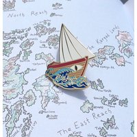 Lookfar Ursula K Le Guin Fantasy Sailing Boat Hard Emaille Anstecknadel Anstecker