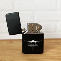Engraved Airplane Design Engraved Personalized Lighter, Personalized Lighter