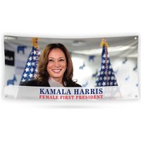 Kamala Harris 2024 Banner, Harris For President 2024, Childless Ladies Election 2024 Ba09