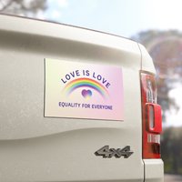 Durable Pride Car Magnet, Equality For Everyone, Love Is Love Car Magnet