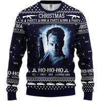 Die Hard 1988 Ugly Knitted Christmas Sweater Over Sweater
