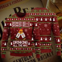 3d Jim Beam Drinker Bells Drinker Bells Drinking All The Way Sweater