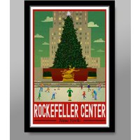 Christmas Elf In Ny Inspired Rockefeller Poster