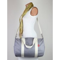 Canvas Seesack Waschbar Für Männer Und Frauen Sporttasche Yoga Workout Bag Unisex Baumwollgurtband Weekender Hellgrau