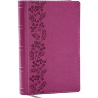 NKJV Holy Bible, Personal Size Large Print Reference Bible, Pink, Leathersoft, 43,000 Cross References, Red Letter, Thumb Indexed, Comfort Print: New King James Version, Hardback,