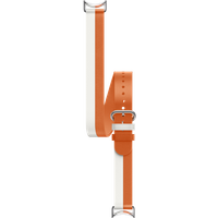 Xiaomi Band 8/9/10 Dual-tone Leather Strap White and Orange White and Orange