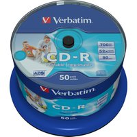 CD-R Verbatim 700MB 50pcs Pack 52x Spindel azo wide printab retail