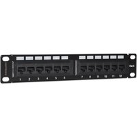 INTELLINET 10" Patchpanel 1HE 12-Port Cat6 UTP schwarz