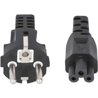 Manhattan Stromkabel C5 auf Schutzkontakt 1m schwarz