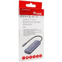 Equip Adapter USB-C->2xHDMI/RJ45/2xUSB-A/USB-C3.2 St/Bu grau
