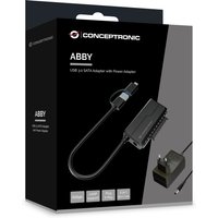 CONCEPTRONIC Adapter USB-A/-C3.0->SATA 22Pin St/Bu schwarz