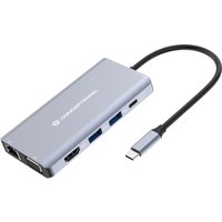 CONCEPTRONIC 10-1 Dock USB-C->HDMI/2xUSB-A/GbE/AUX/+ 25cm gr