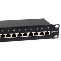 Equip 10" Patchpanel 12xRJ45 Cat6a FTP 1U 500MHz RAL9005