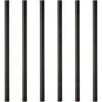 Lyngby Glas Sort Glassugerør - 6 PCS