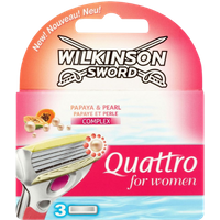 Wilkinson Sword Quattro Women Papaya & Peach Razor Blades - 3 pcs