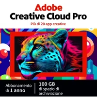 Adobe Creative Cloud Pro | 1 Anno | 2 Installazioni | 100 GB di spazio di archiviazione cloud