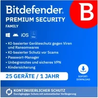 2GO Software 20% Rabatt auf Bitdefender Premium Security Family 2026 für 25 Geräte