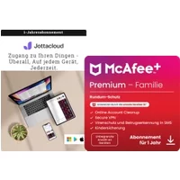 2GO Software Jottacloud Home McAfee Premium Family Unbegrenzte Geräte 1 Jahr