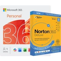 Microsoft 365 Personal + Norton 360 Deluxe | 3 Dispositivi | 1 Anno