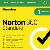 Norton 360 Standard | 1 dispositivo | 1 anno | Abbonamento annuale una tantum | 10 GB di archiviazione cloud