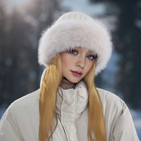 Faux Fur Trimmed Winter Fashion Hat - White