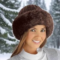 Faux Fur Trimmed Winter Fashion Hat - Brown
