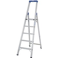 KRAUSE Stufen-Stehleiter »STABILO«, 5 Sprossen, Aluminium - silberfarben KRAUSE Stufen-Stehleiter »STABILO«, 5 Sprossen, Aluminium - silberfarben