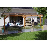 SKANHOLZ Terrassenüberdachung »Andria«, Breite: 648 cm, Dach: Polycarbonat (PC), eiche hell – braun SKANHOLZ Terrassenüberdachung »Andria«, Breite: 648 cm, Dach: Polycarbonat (PC), eiche hell – braun