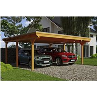 SKANHOLZ Carport »Emsland«, BxT: 613 x 604 cm, Firsthöhe: 248 cm, farbbehandelt – braun SKANHOLZ Carport »Emsland«, BxT: 613 x 604 cm, Firsthöhe: 248 cm, farbbehandelt – braun
