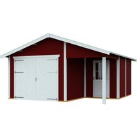 SKANHOLZ Holzgarage »Varberg 2«, BxT: 500 x 525 cm (Außenmaße), Holz – rot SKANHOLZ Holzgarage »Varberg 2«, BxT: 500 x 525 cm (Außenmaße), Holz – rot
