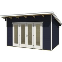 SKANHOLZ Gartenhaus »Ostende«, BxT: 440 x 380 cm (Aufstellmaße), Pultdach – grau – 16.72 qm SKANHOLZ Gartenhaus »Ostende«, BxT: 440 x 380 cm (Aufstellmaße), Pultdach – grau – 16.72 qm