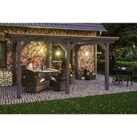 SKANHOLZ Terrassenüberdachung »Siena«, Breite: 434 cm, Dach: Polycarbonat (PC), schiefergrau SKANHOLZ Terrassenüberdachung »Siena«, Breite: 434 cm, Dach: Polycarbonat (PC), schiefergrau