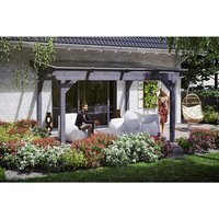 SKANHOLZ Terrassenüberdachung »Sanremo«, Breite: 434 cm, Dach: Polycarbonat (PC), schiefergrau SKANHOLZ Terrassenüberdachung »Sanremo«, Breite: 434 cm, Dach: Polycarbonat (PC), schiefergrau