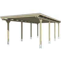 SKANHOLZ Carport »Emsland«, BxT: 404 x 846 cm, Firsthöhe: 242 cm, farbbehandelt – braun SKANHOLZ Carport »Emsland«, BxT: 404 x 846 cm, Firsthöhe: 242 cm, farbbehandelt – braun