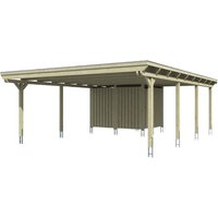 SKANHOLZ Carport »Emsland«, BxT: 613 x 846 cm, Firsthöhe: 248 cm, farbbehandelt – braun SKANHOLZ Carport »Emsland«, BxT: 613 x 846 cm, Firsthöhe: 248 cm, farbbehandelt – braun