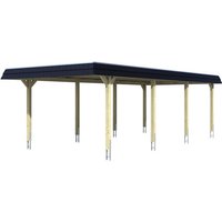 SKANHOLZ Carport »Wendland«, BxT: 409 x 870 cm, Firsthöhe: 247 cm, farbbehandelt – braun SKANHOLZ Carport »Wendland«, BxT: 409 x 870 cm, Firsthöhe: 247 cm, farbbehandelt – braun