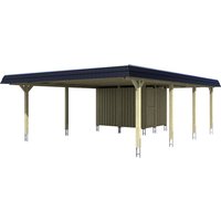 SKANHOLZ Carport »Wendland«, BxT: 630 x 879 cm, Firsthöhe: 253 cm, farbbehandelt – grau SKANHOLZ Carport »Wendland«, BxT: 630 x 879 cm, Firsthöhe: 253 cm, farbbehandelt – grau