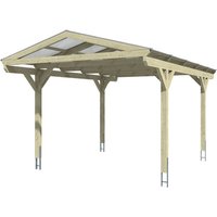 SKANHOLZ Carport »Wendland«, BxT: 362 x 541 cm, Firsthöhe: 281 cm, farbbehandelt – grau SKANHOLZ Carport »Wendland«, BxT: 362 x 541 cm, Firsthöhe: 281 cm, farbbehandelt – grau