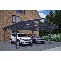 SKANHOLZ Carport »Wendland«, BxT: 570 x 648 cm, Firsthöhe: 308 cm, farbbehandelt – grau SKANHOLZ Carport »Wendland«, BxT: 570 x 648 cm, Firsthöhe: 308 cm, farbbehandelt – grau