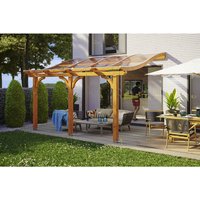 SKANHOLZ Terrassenüberdachung »Venezia«, Breite: 434 cm, Dach: Polycarbonat (PC), eiche hell – braun SKANHOLZ Terrassenüberdachung »Venezia«, Breite: 434 cm, Dach: Polycarbonat (PC), eiche hell – braun