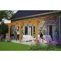 SKANHOLZ Terrassenüberdachung »Venezia«, Breite: 541 cm, Dach: Polycarbonat (PC), eiche hell – braun SKANHOLZ Terrassenüberdachung »Venezia«, Breite: 541 cm, Dach: Polycarbonat (PC), eiche hell – braun